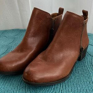 Lucky Brand Brown bootie, Double zip boot Sz5